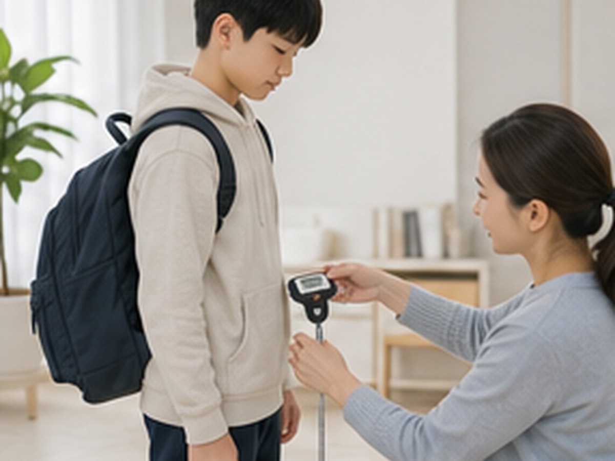 연령에 따른 성장 변화를 기록하는 모습