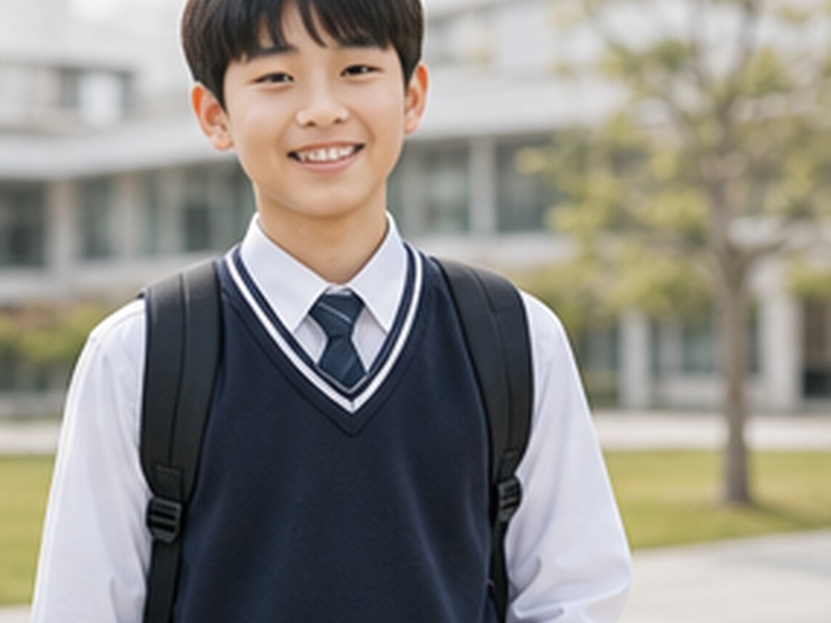운동장에서 활동하는 초등 고학년 남학생