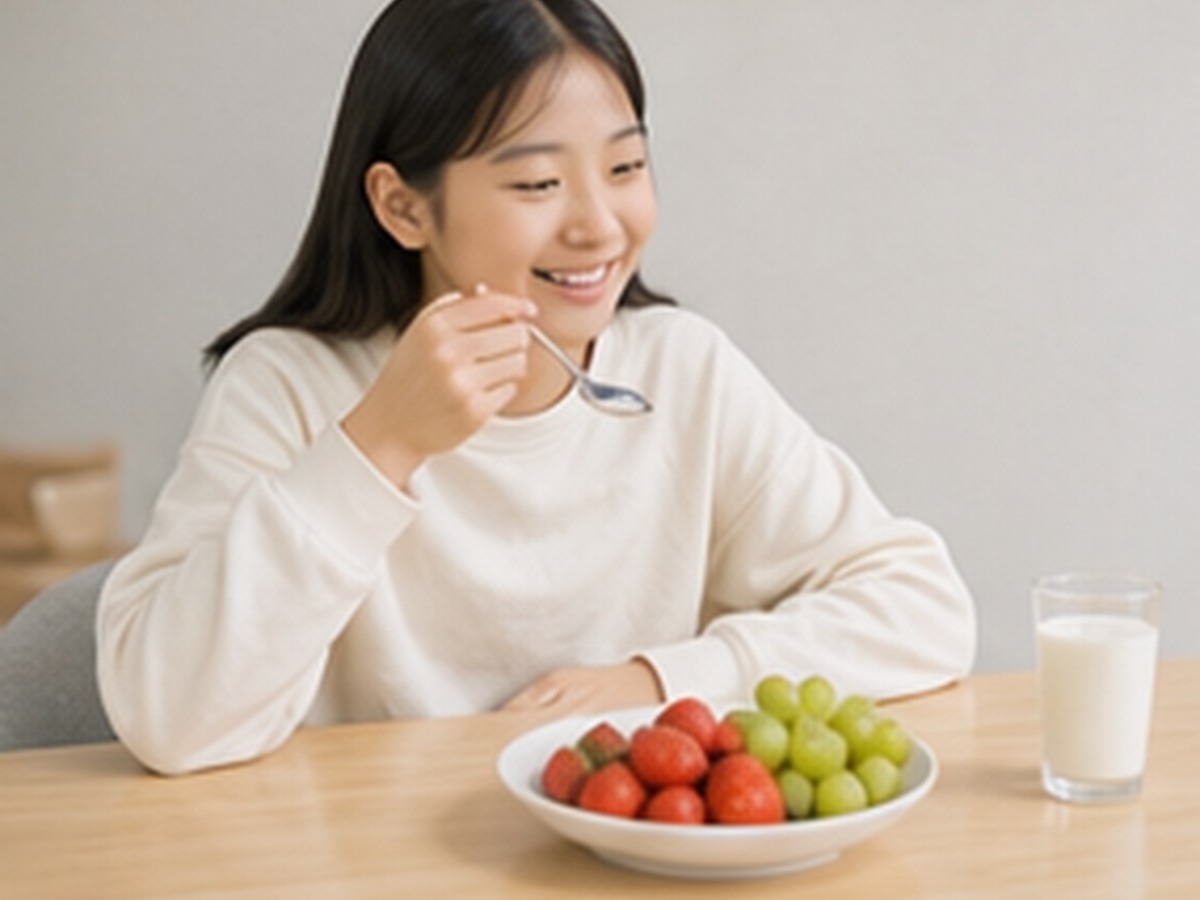 초등학생 우유와 간식