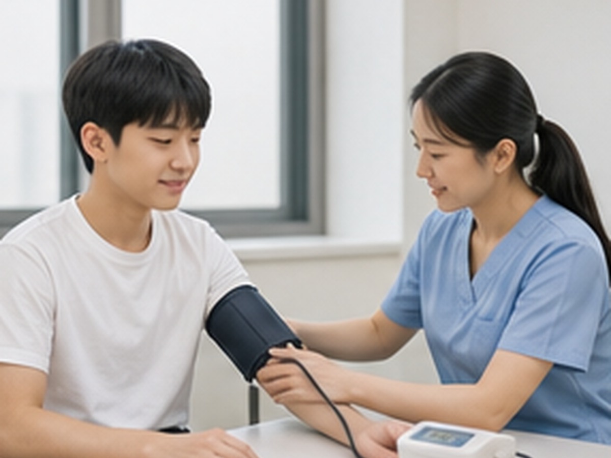 성장 상담을 받는 중학교 3학년 학생