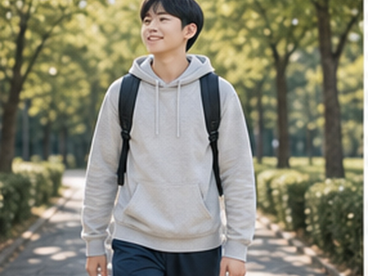 학교 건강검진에서 체격을 측정하는 중학생