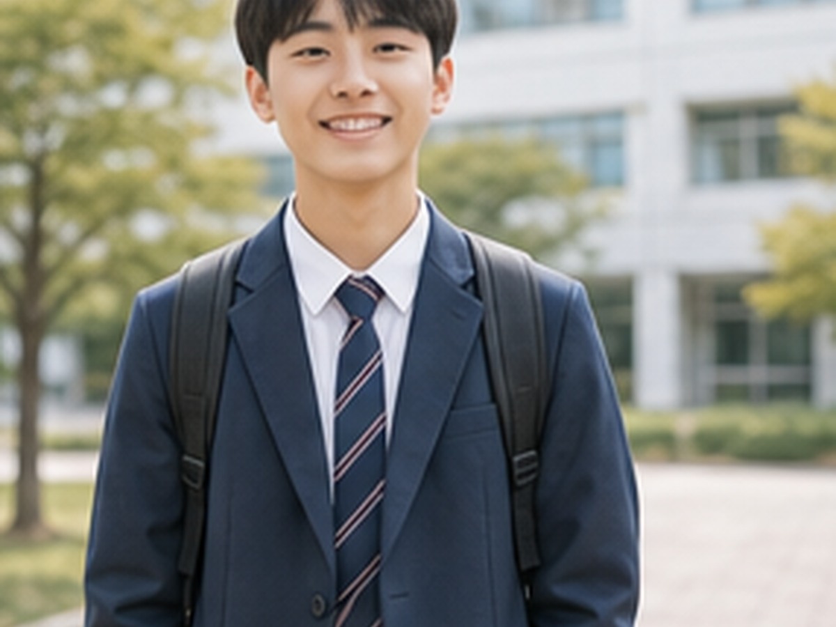운동장에서 활동하는 중학교 2학년 학생들