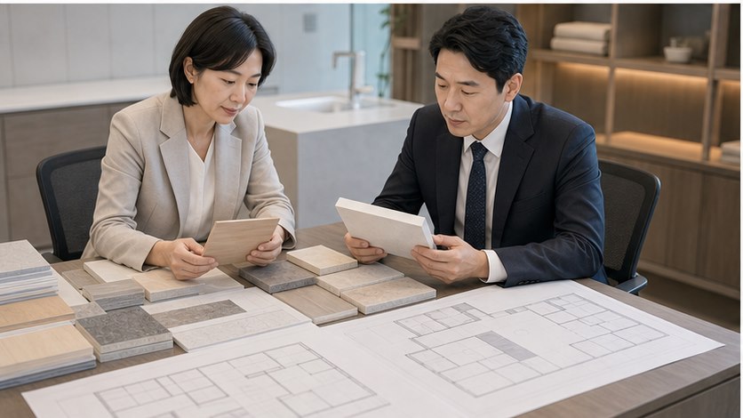 동선과 환자 경험을 고려한 인테리어 자재와 설계 검토