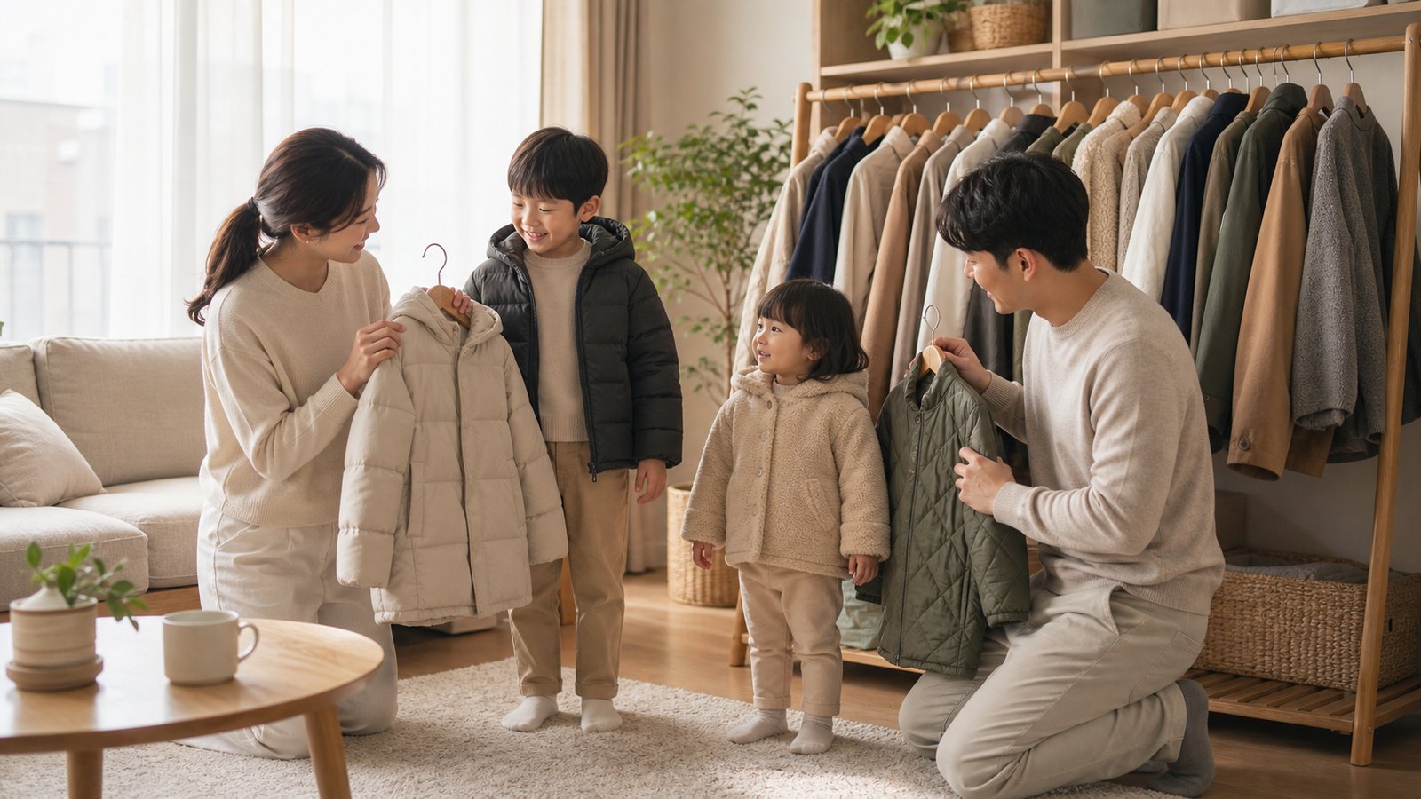 허리 34인치 바지를 확인하는 모습