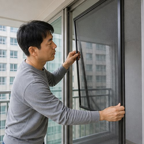방충망 교체 작업