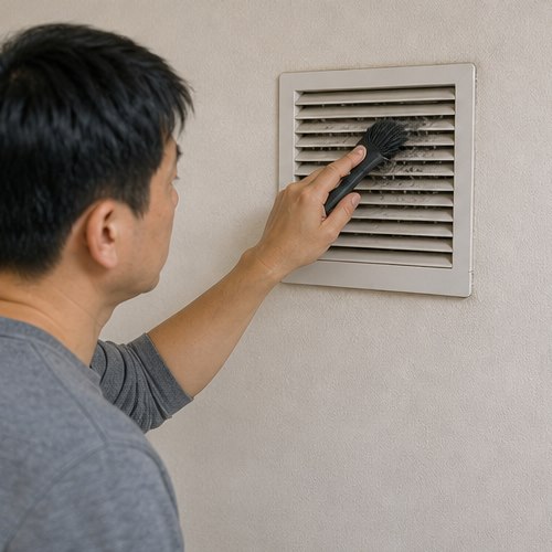 환기구 먼지 청소
