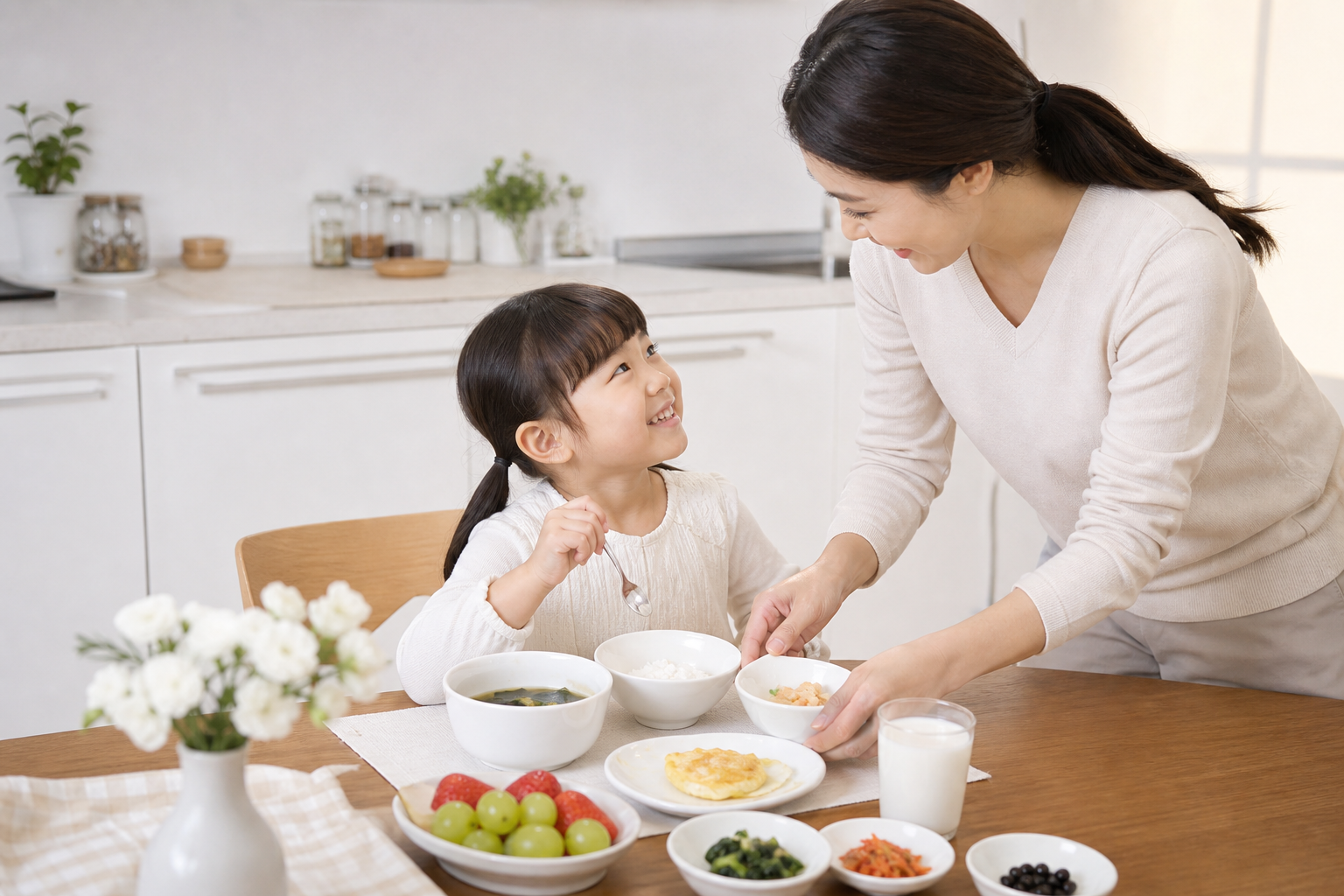 초등학생 아침식사 키