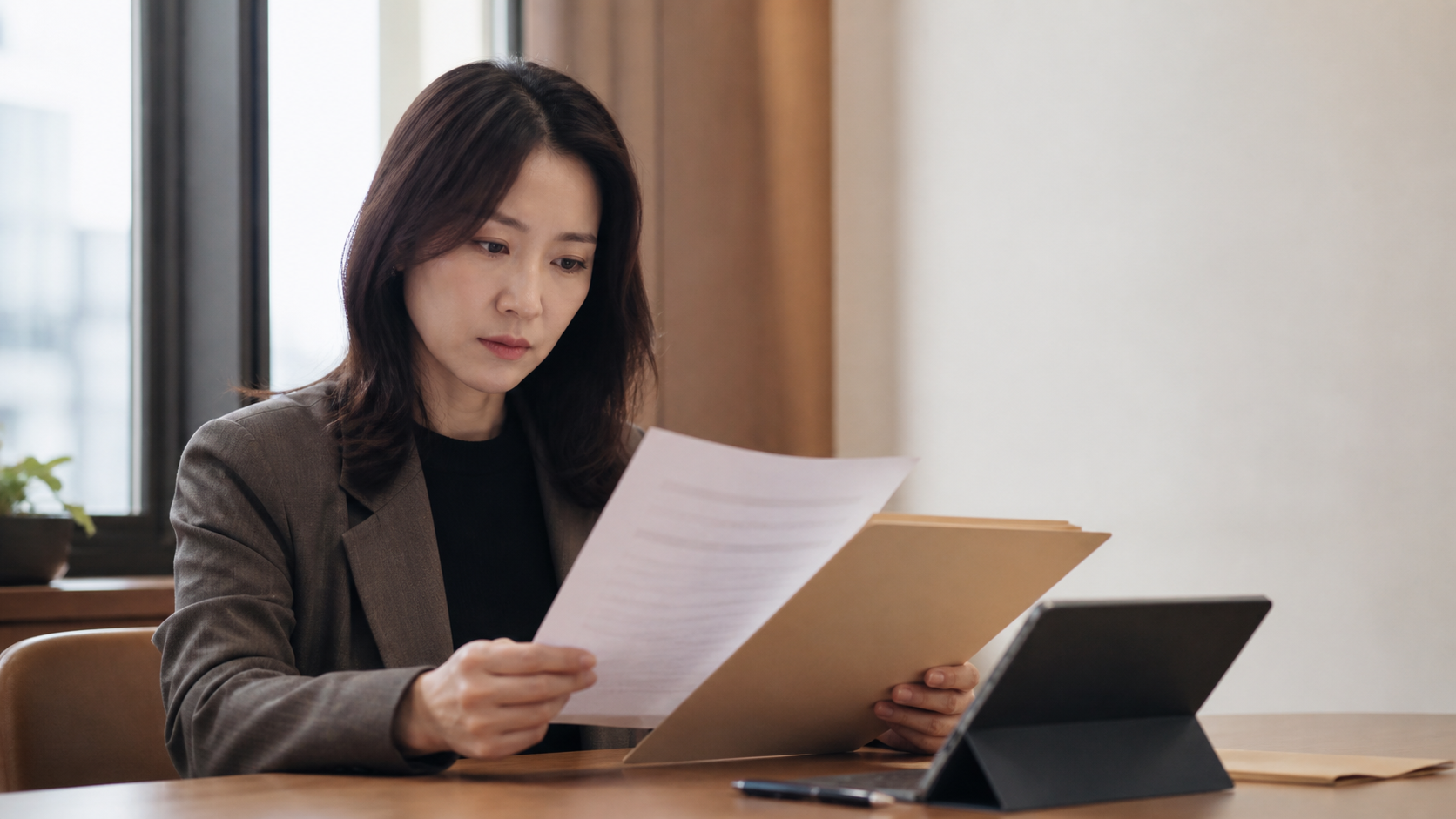 대구 이혼 증거수집 관련 자료를 차분히 검토하는 모습