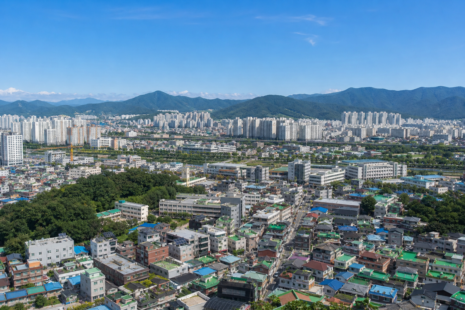 김해 도시 전경과 아파트 단지 전경