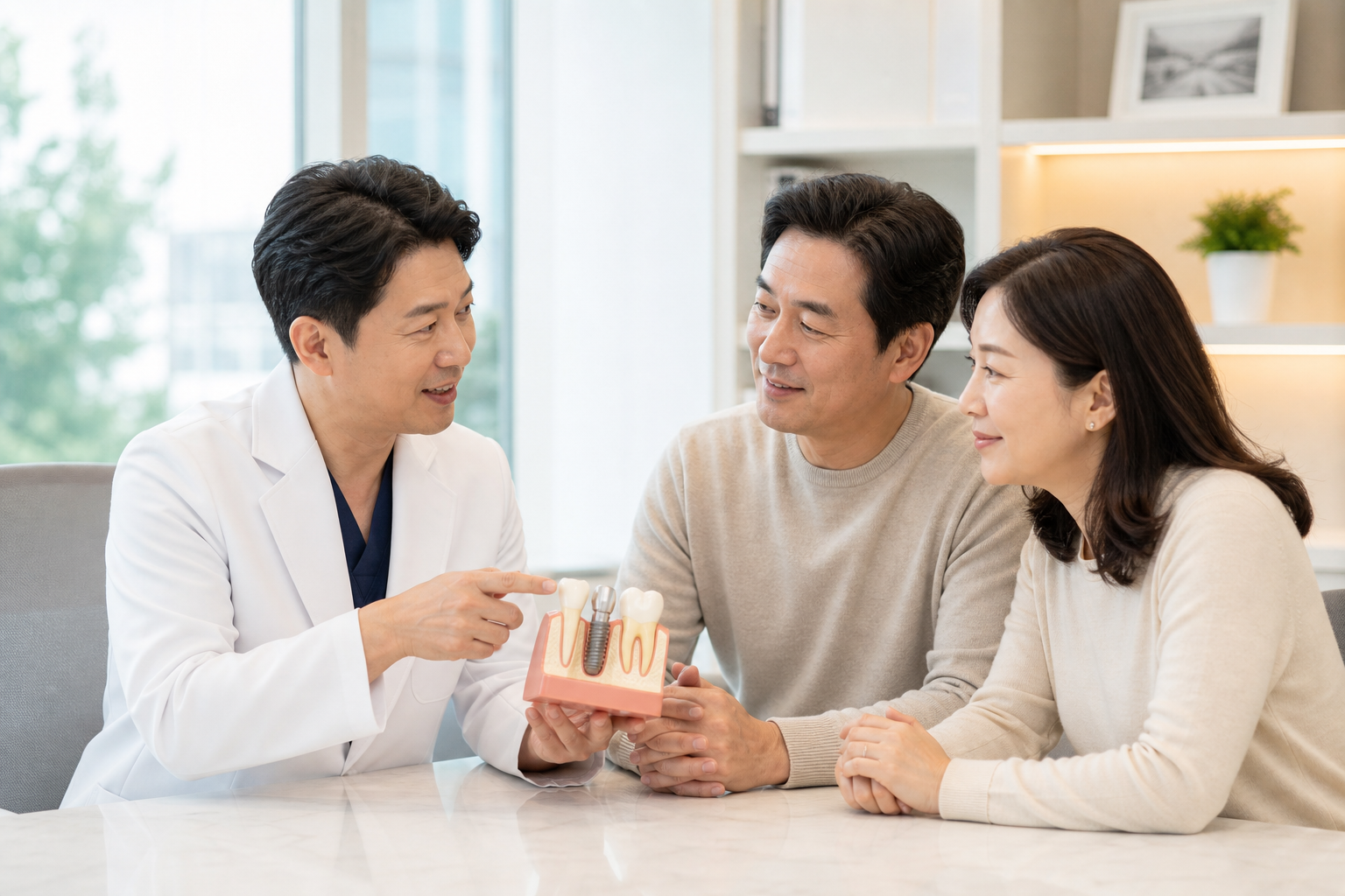 치과 진료 상담을 진행하는 모습