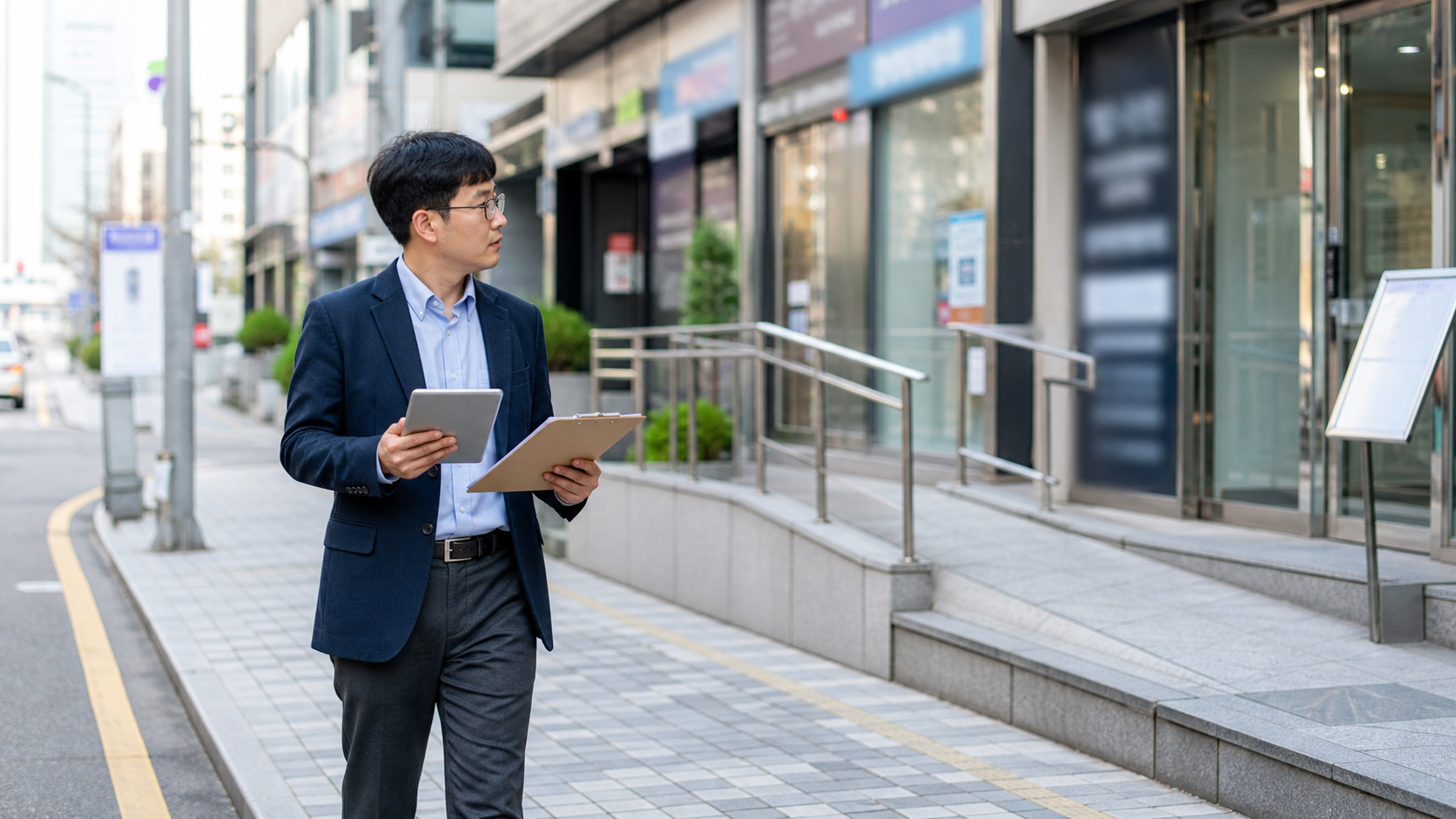 도심 의료상권 현장 조사 장면
