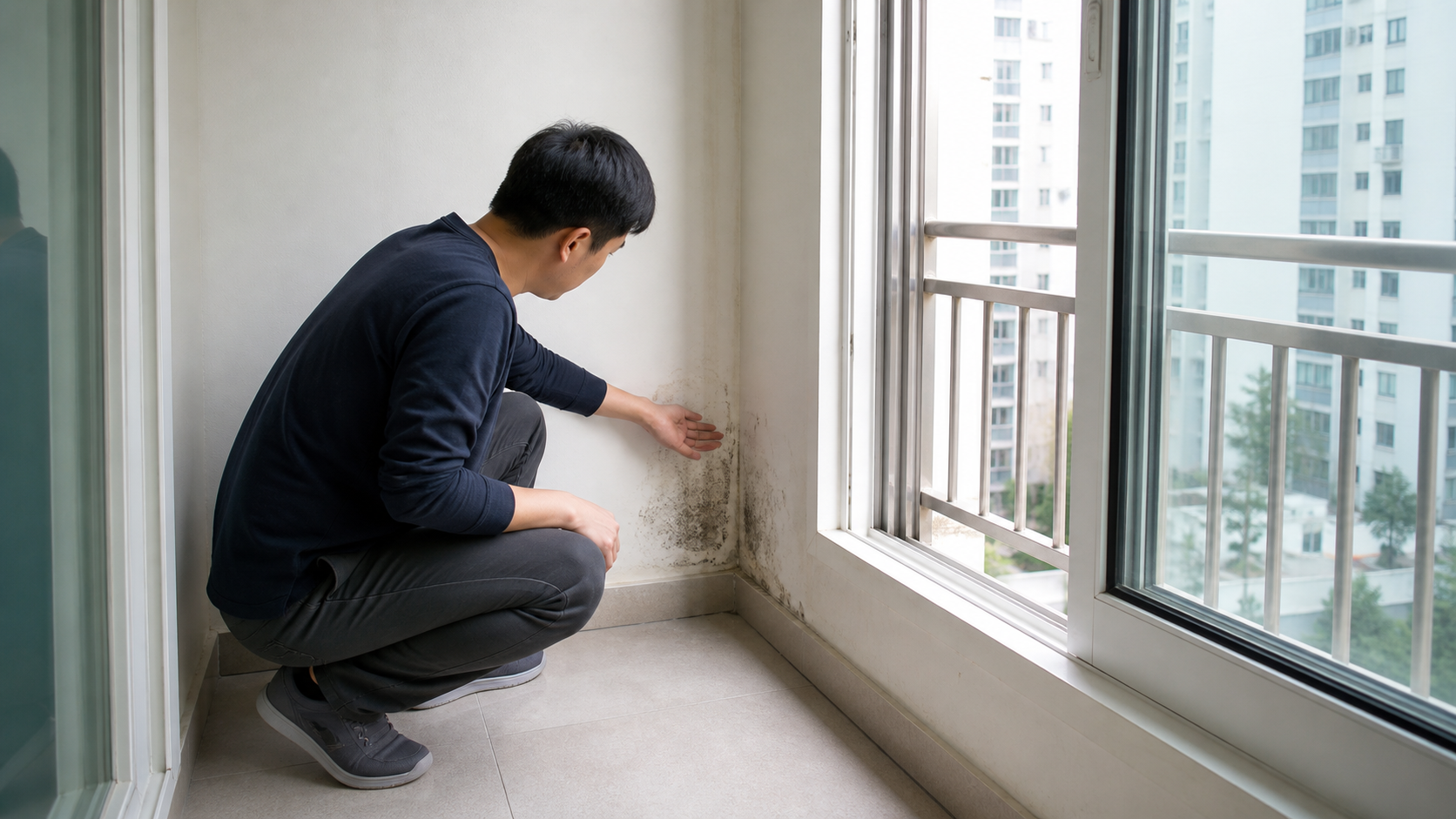 곰팡이 냄새 제거 작업 전 상태 점검