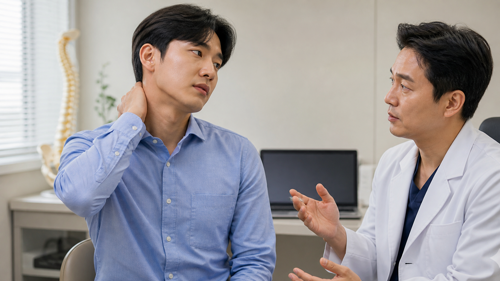 어깨 통증 클리닉 비용 상담과 평가 장면