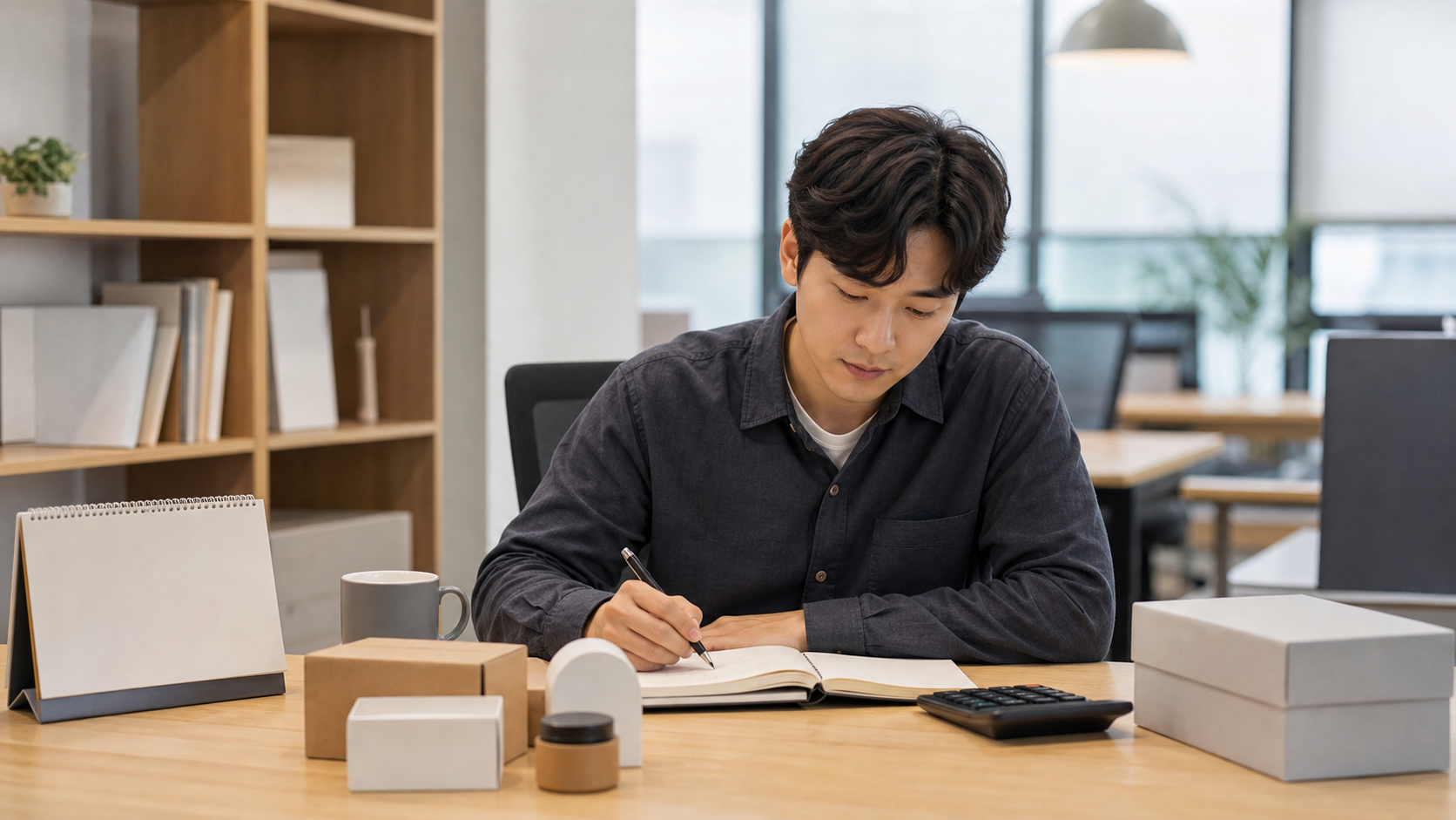 쇼핑몰 사업자등록 비용과 운영 조건을 비교하는 업무 장면