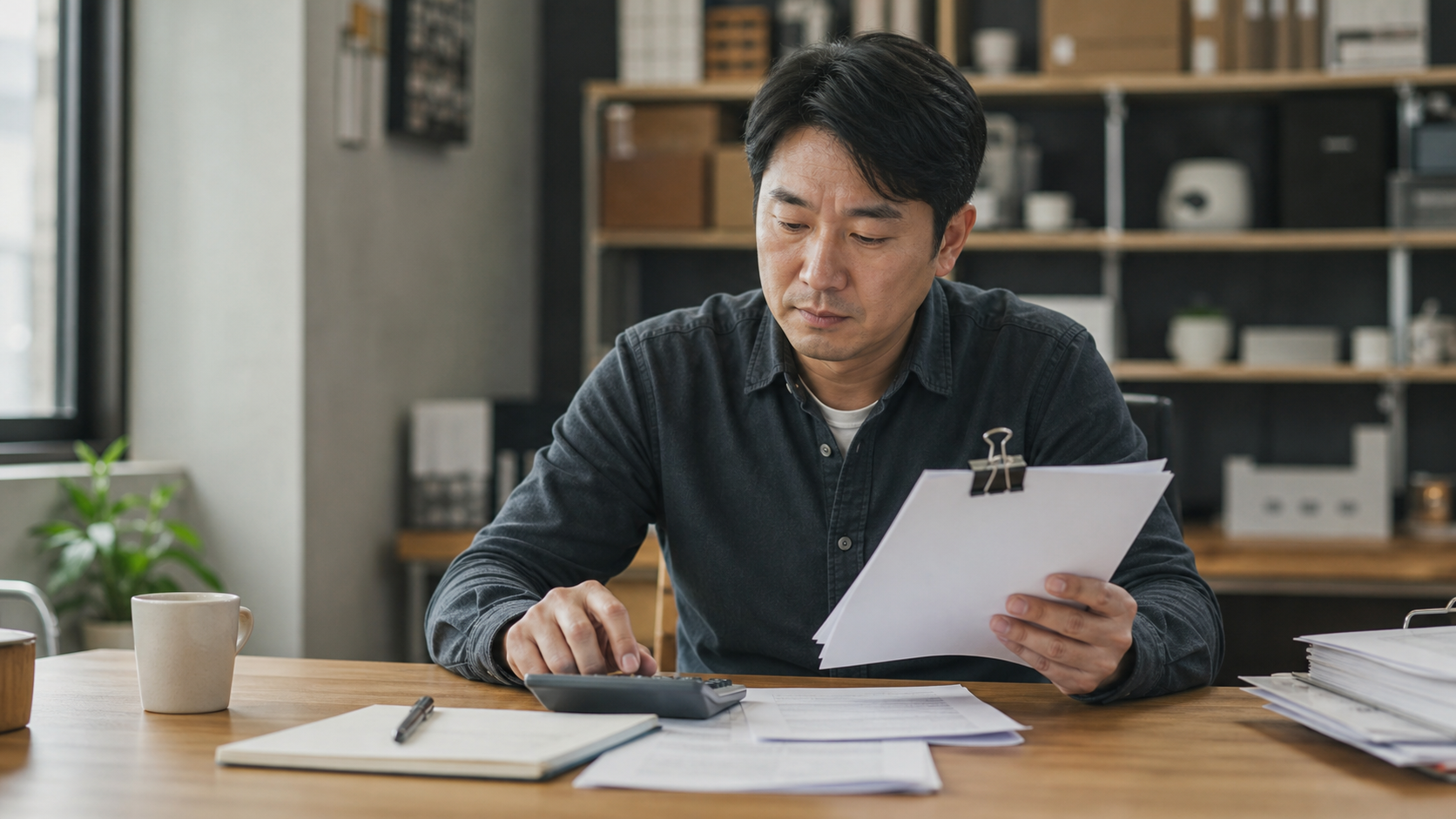 매출 없는 개인사업자 대출 조건 신청 전 비용과 서류를 비교하는 모습