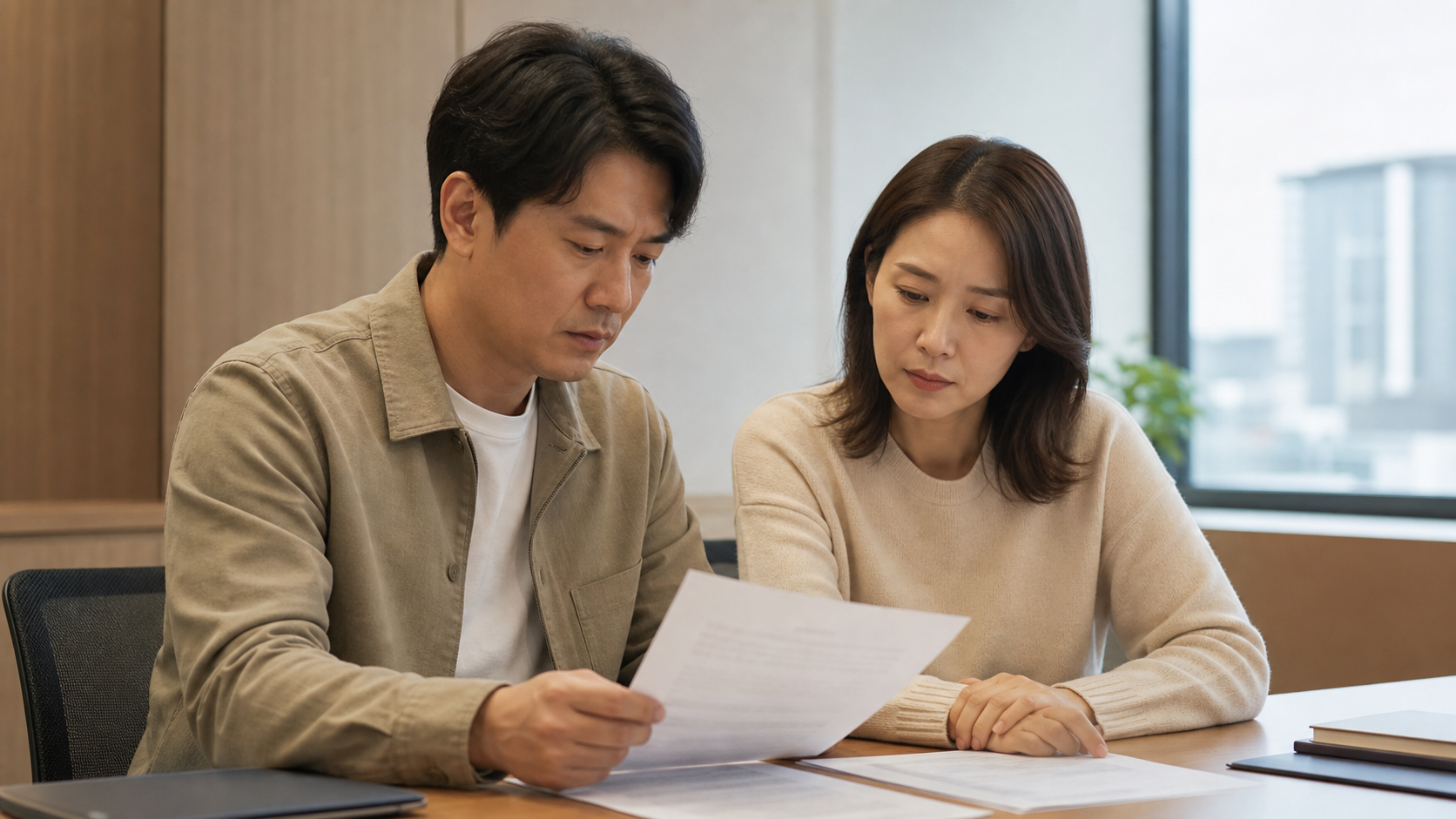대구 이혼 서류 관련 자료를 차분히 검토하는 모습