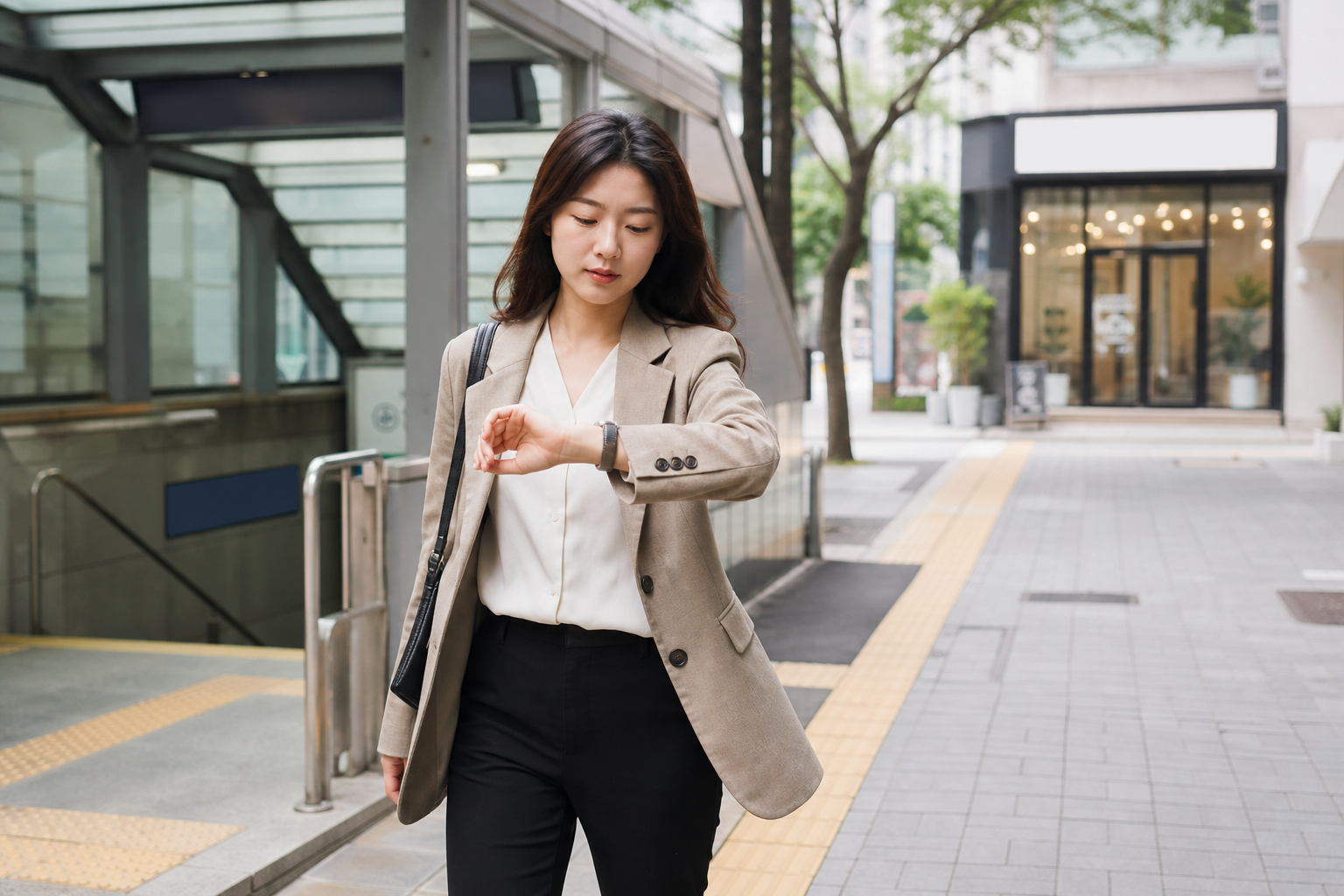 김해 레이어드컷 미용실 방문 동선을 살펴보는 장면
