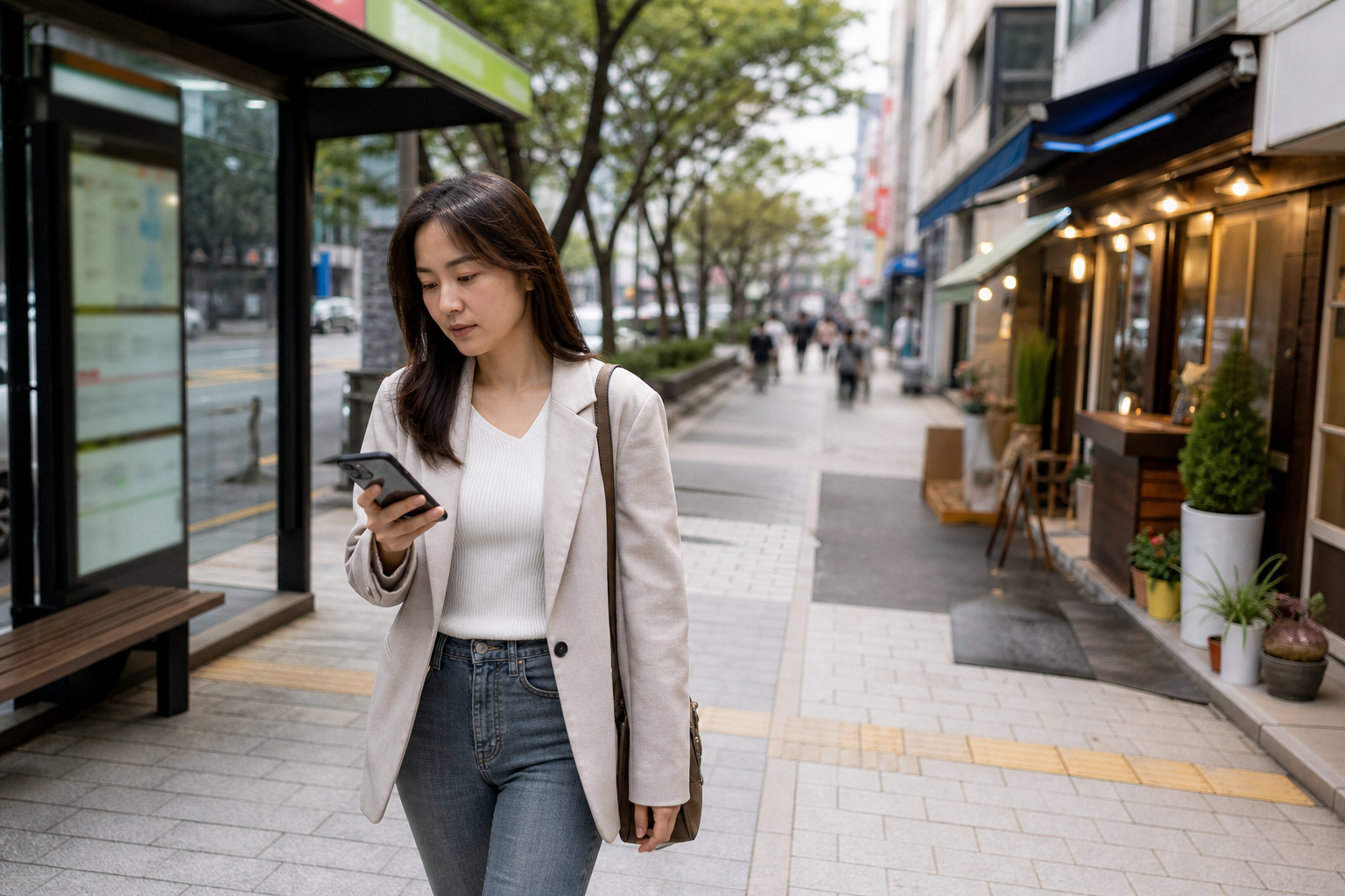김해 미용실 가격 상담 항목을 확인하는 장면