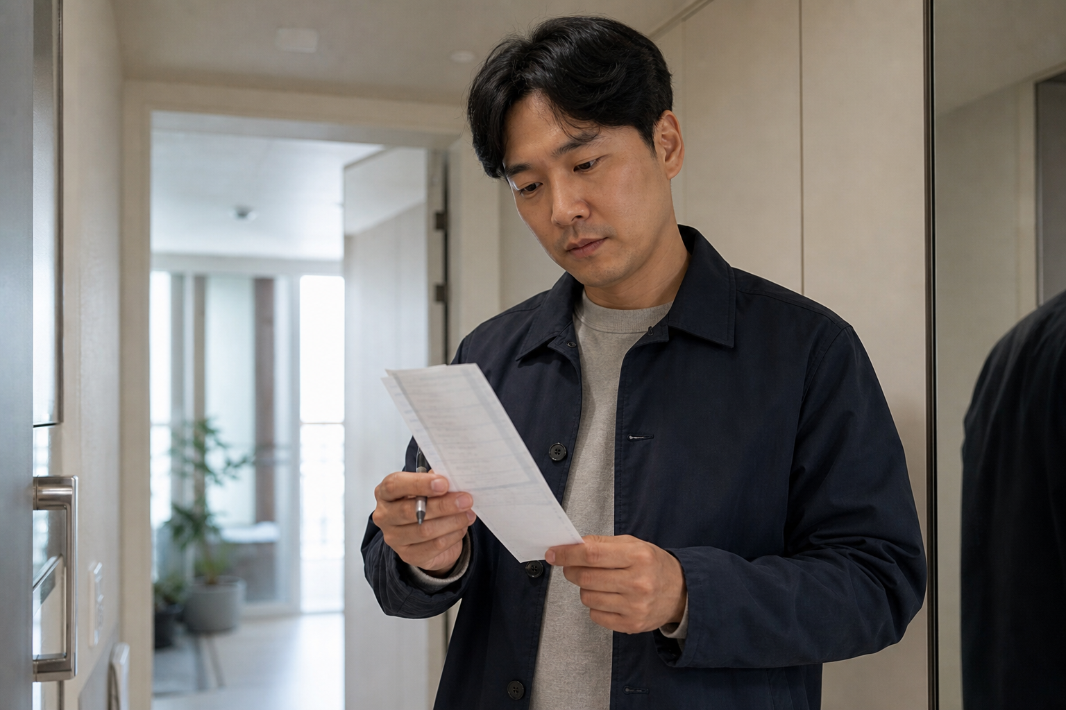 견적서 확인하는 모습