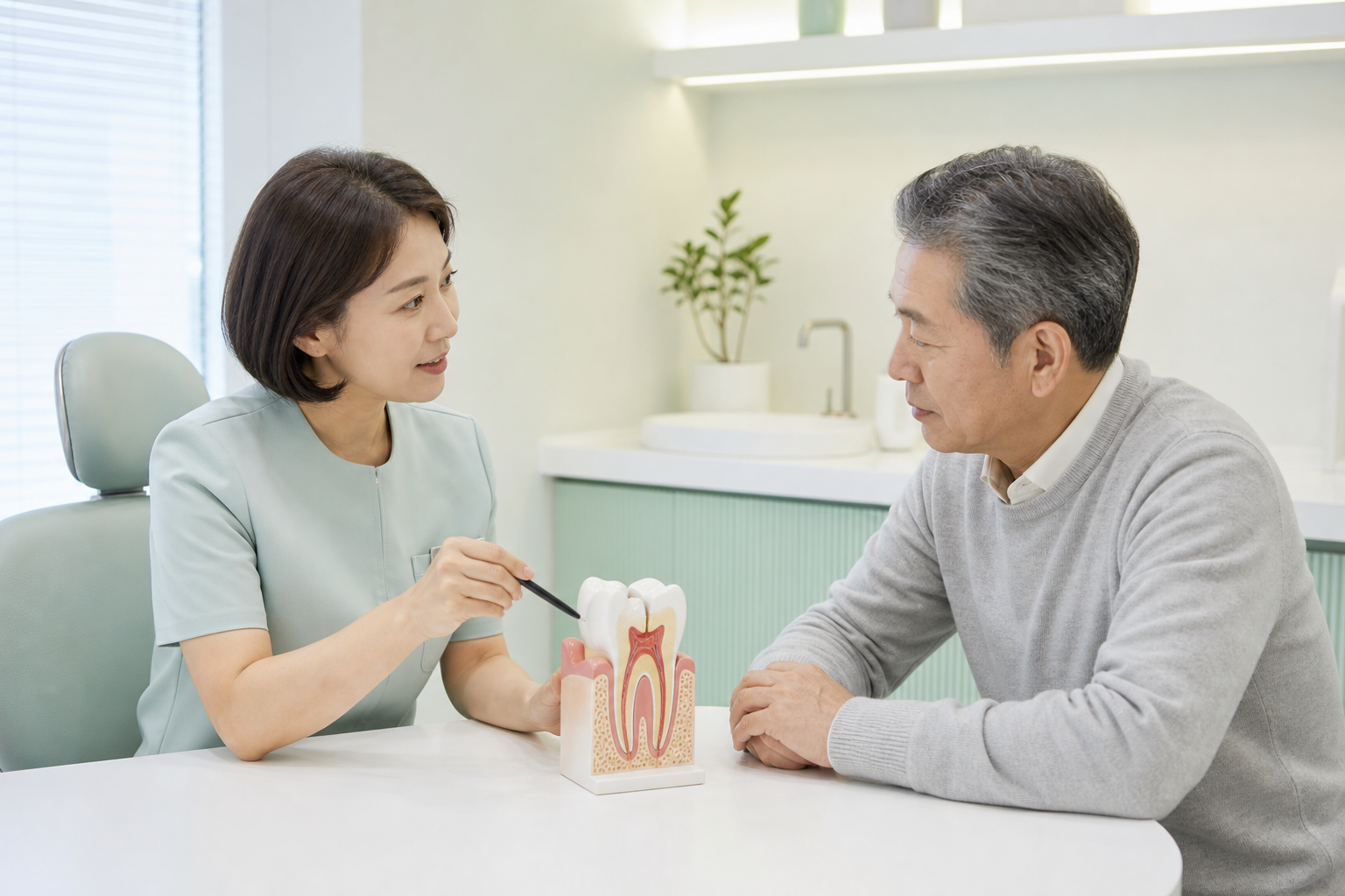 김해 치과 접수 데스크 — 상담 안내 공간