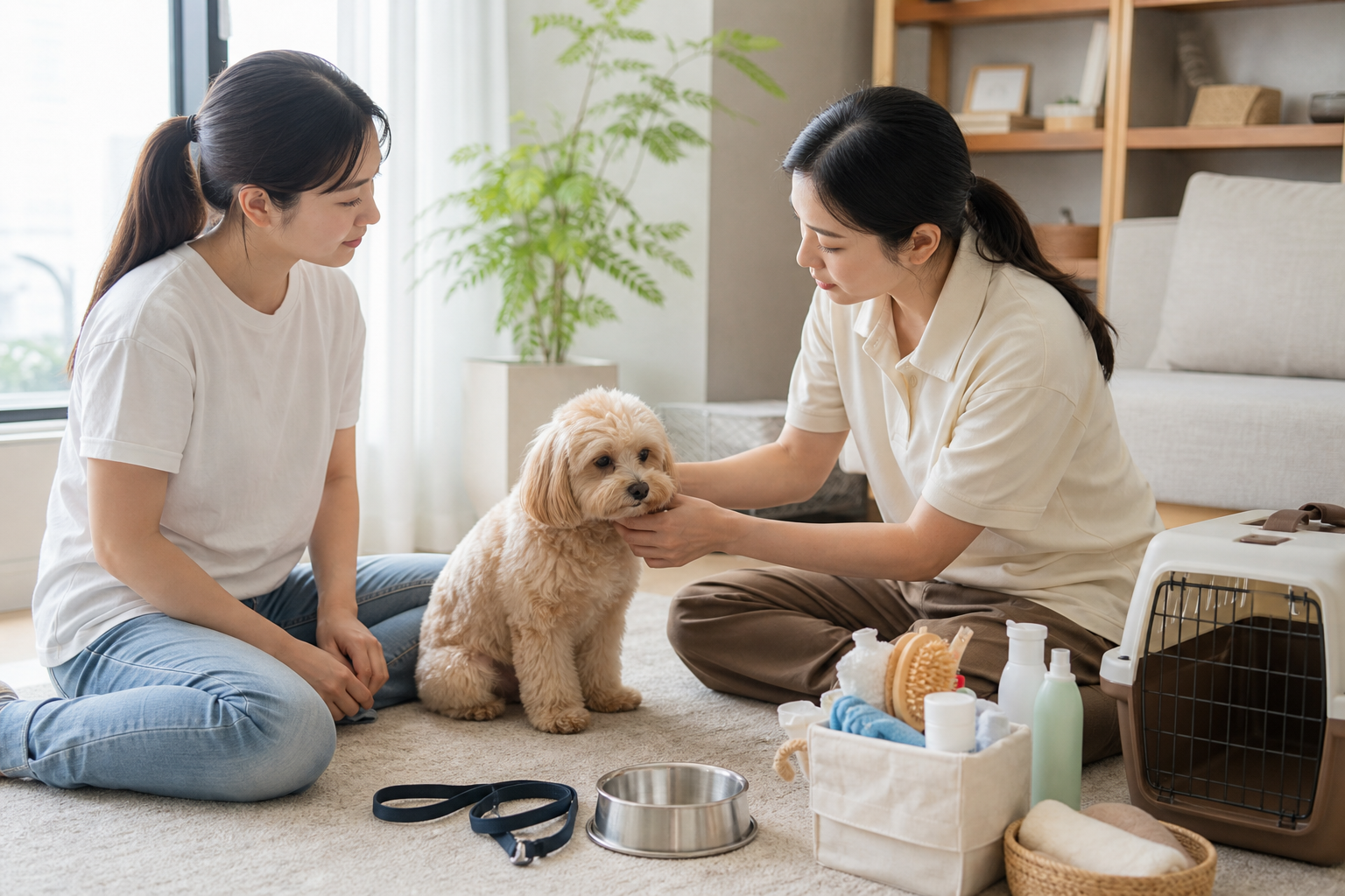 1인 반려동물 창업 준비 과정을 보여주는 실사 사진