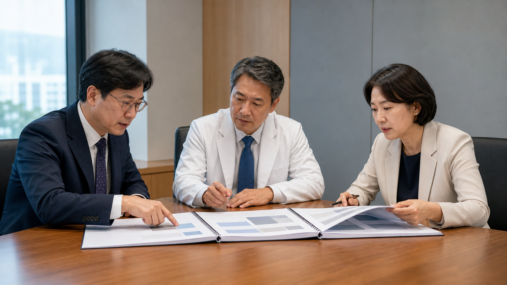 경영 진단 자료를 정리하는 컨설턴트