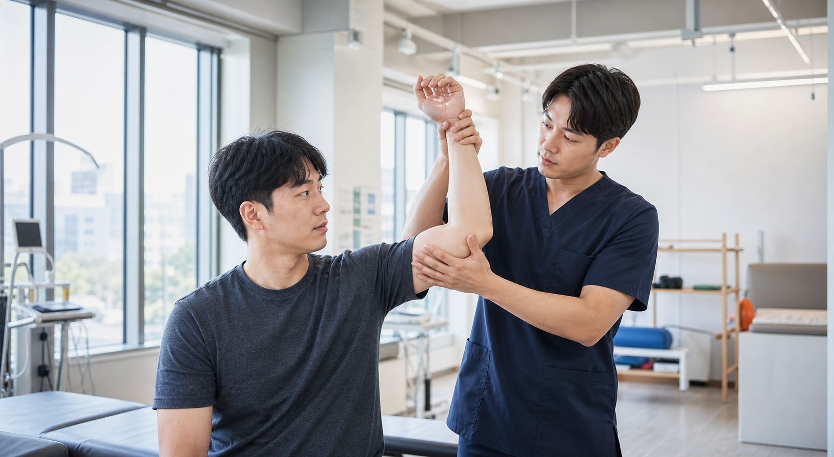 재활의학과 진료비용 확인에 참고하는 치료 현장 이미지