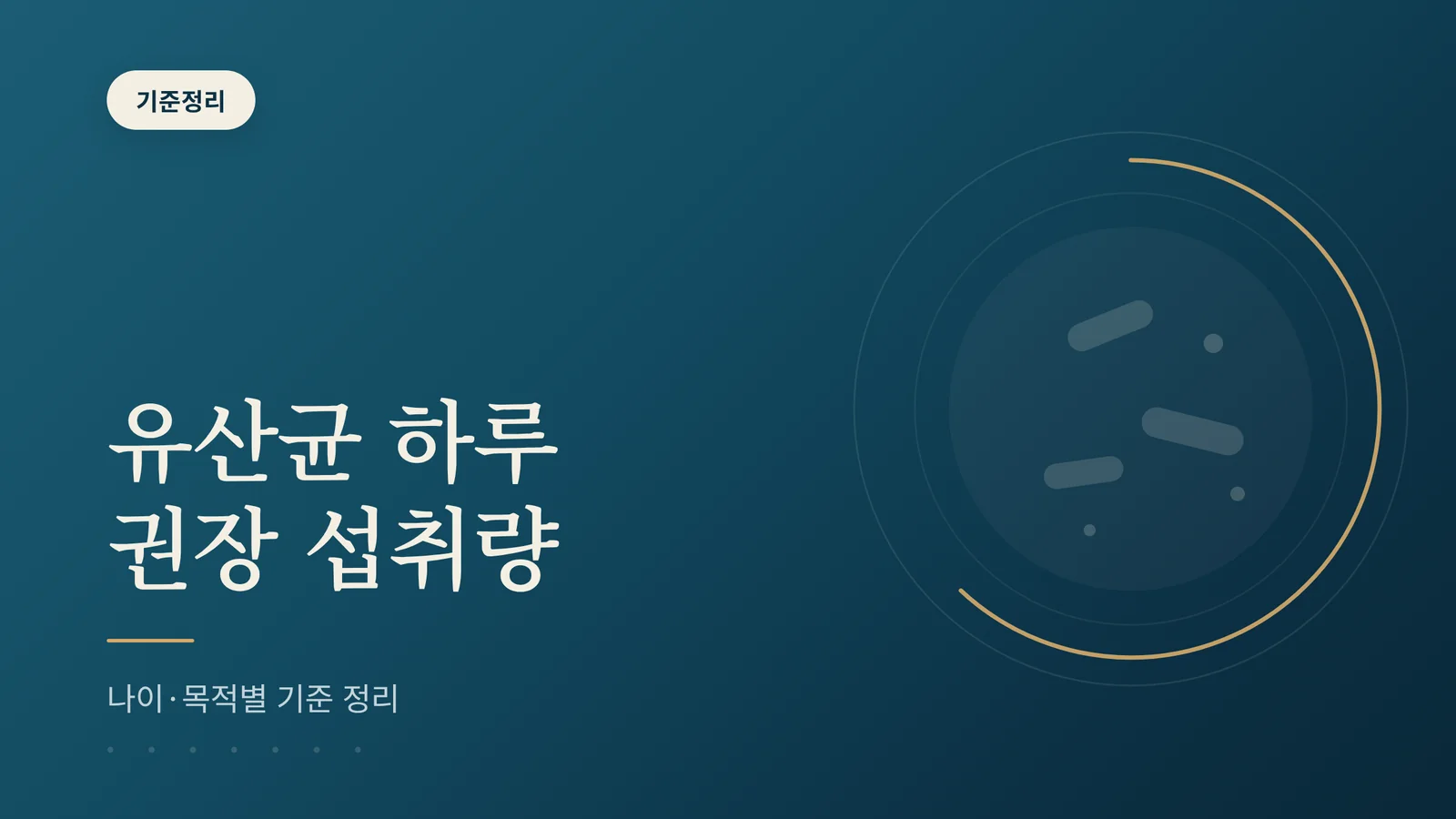 유산균 하루 권장 섭취량 안내 이미지
