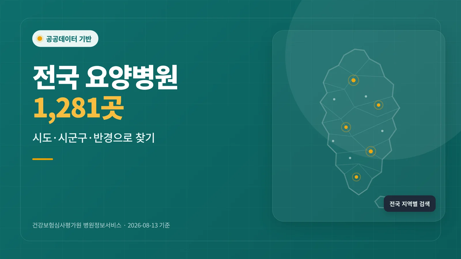 전국 요양병원 1,281곳 지역별 검색 안내 배너