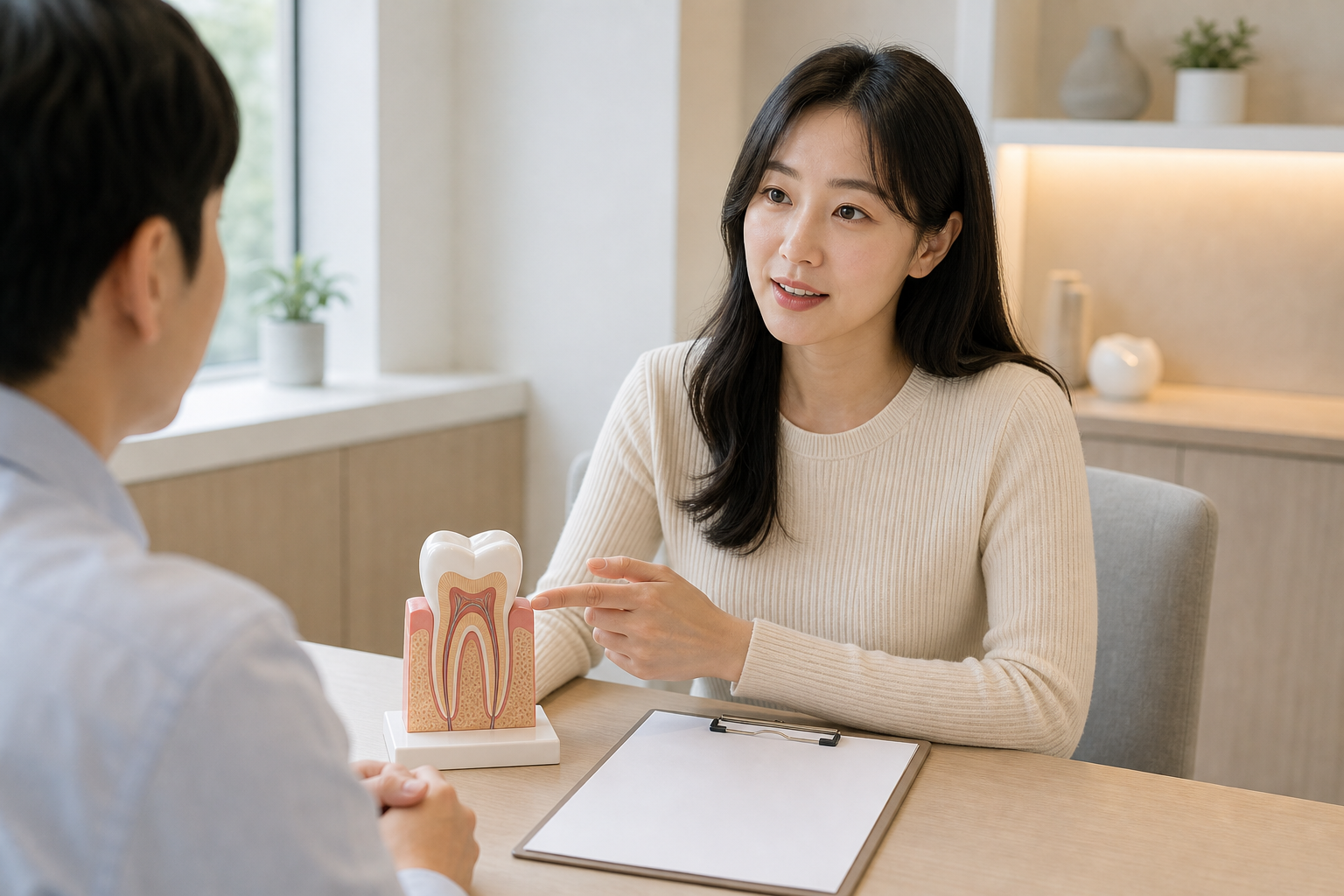 김해 신경치료 치과 정보를 확인하는 장면