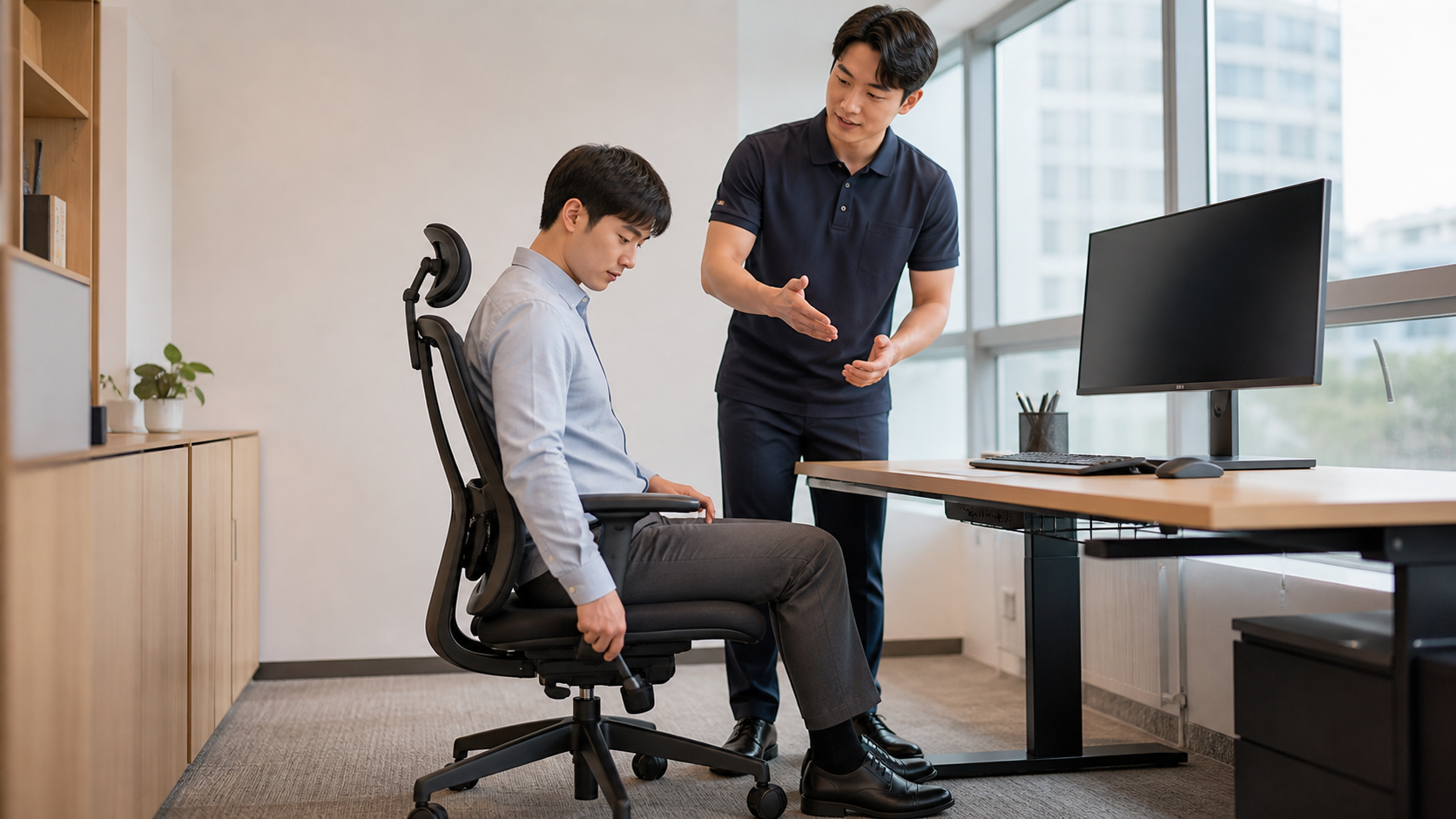 골반 교정 비용 상담과 평가 장면