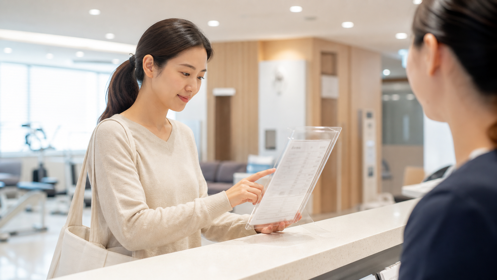 목 통증 클리닉 비용 비용 항목을 확인하는 임상 장면