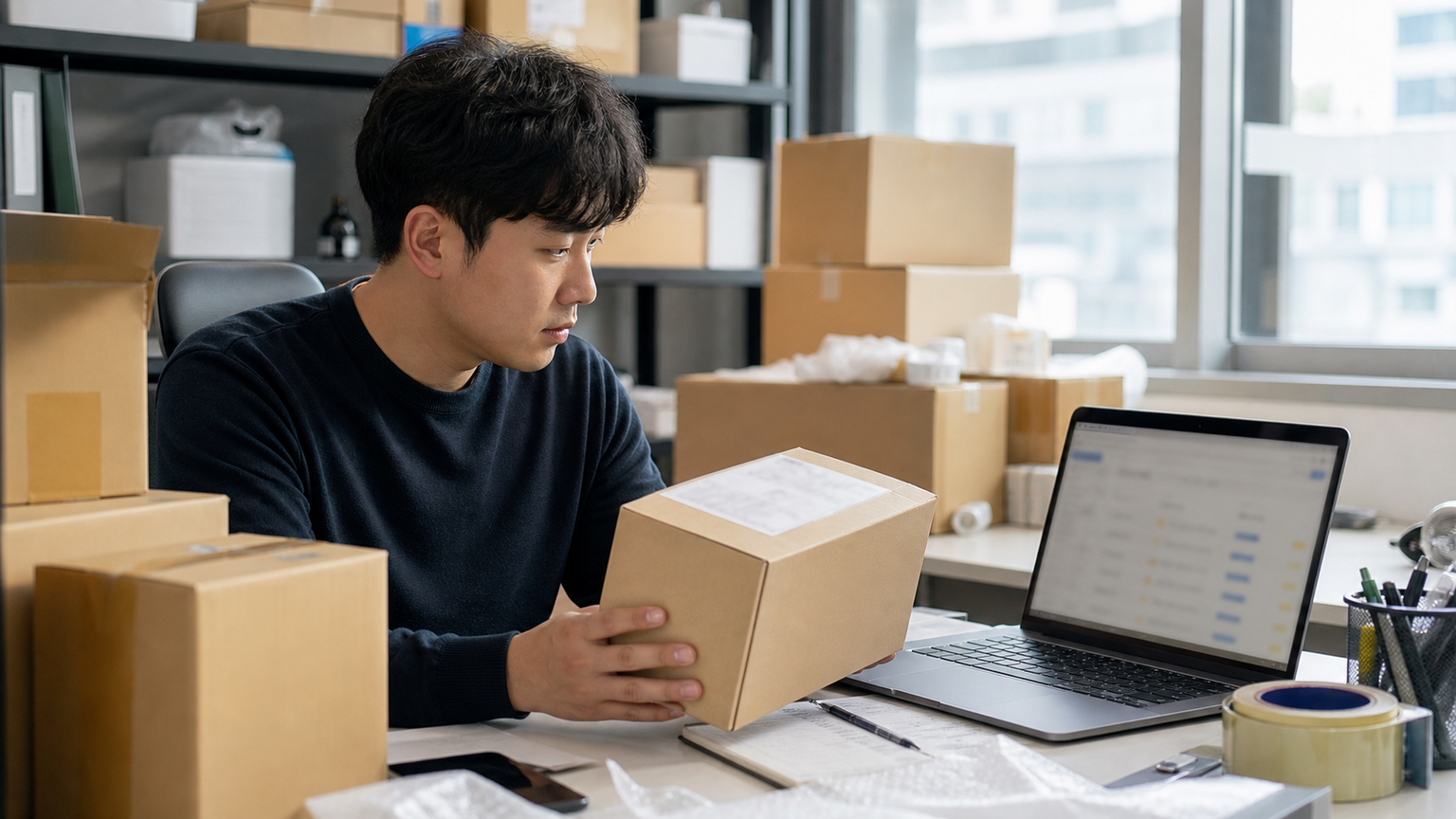 스마트스토어 창업 비용과 운영 조건을 비교하는 업무 장면