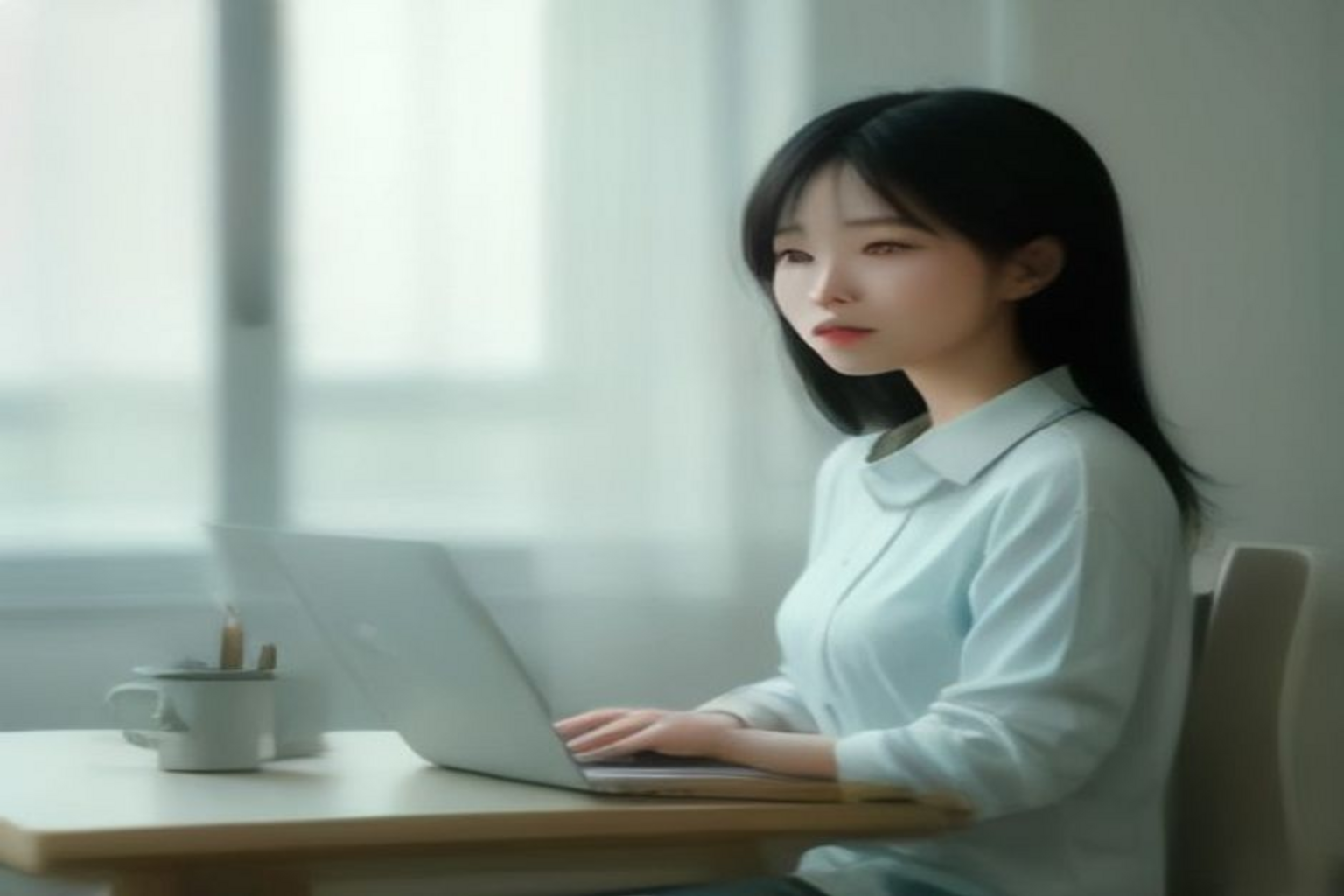 홈페이지형 블로그 메인 화면 레이아웃을 살펴보는 모습