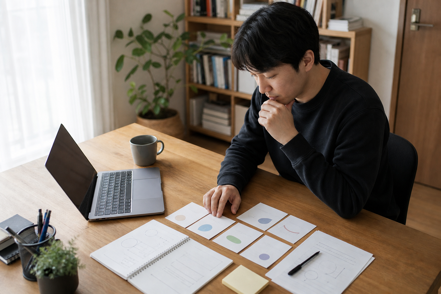 1인 창업 아이템 준비 과정을 보여주는 실사 사진