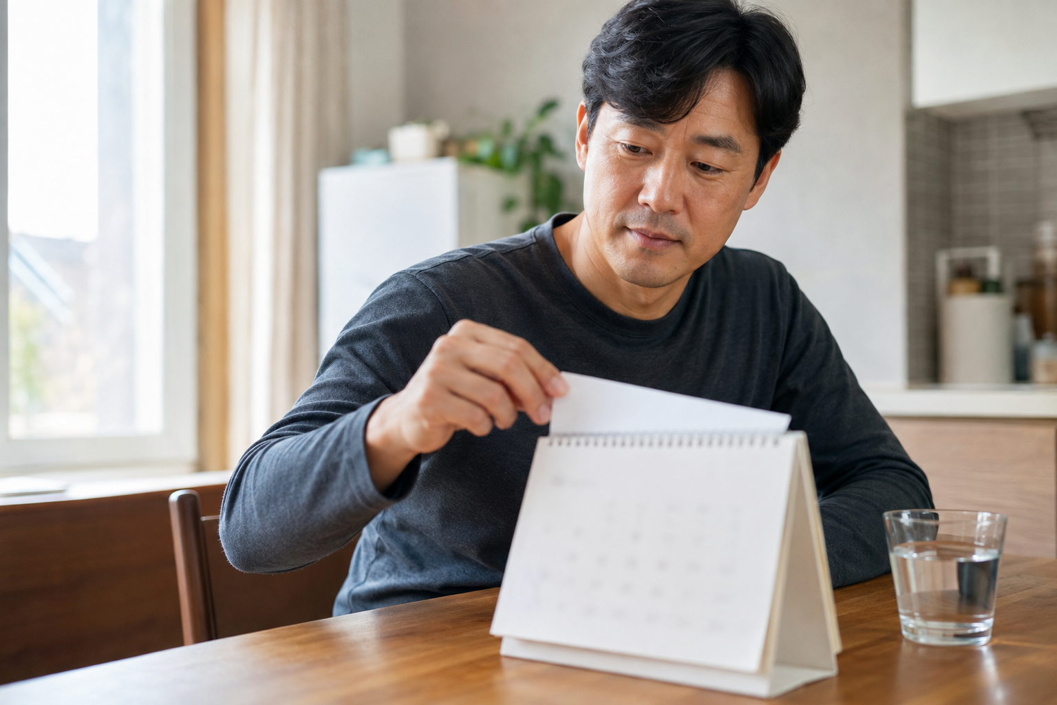 회복 일정을 확인하는 임플란트 수술 환자